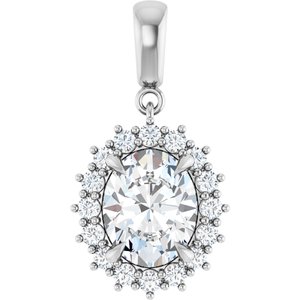 10K White Gold 10x8 mm Oval Pendant Mounting