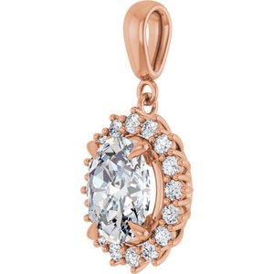 14K Rose Gold 10x8 mm Oval Pendant Mounting – image 3