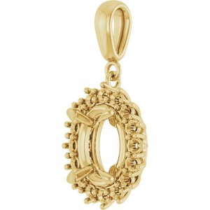 18K Yellow Gold 10x8 mm Oval Pendant Mounting – image 4