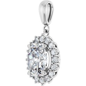 14K White Gold 10x8 mm Oval Pendant Mounting – image 3