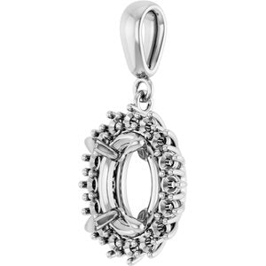 Sterling Silver 10x8 mm Oval Pendant Mounting – image 4