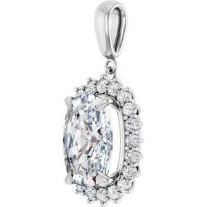 Sterling Silver 14x10 mm Elongated Cushion Pendant Mounting – image 3