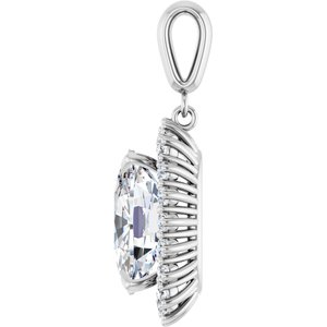 Continuum Sterling Silver 14x10 mm Elongated Cushion Pendant Mounting – image 5