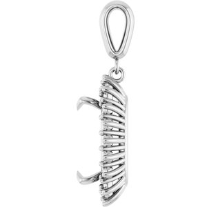 18K White Gold 14x10 mm Elongated Cushion Pendant Mounting – image 6