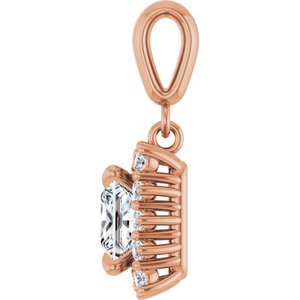 10K Rose Gold 6x6 mm Square Pendant Mounting – image 5