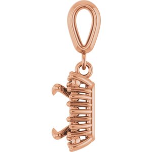 18K Rose Gold 6x6 mm Square Pendant Mounting – image 6