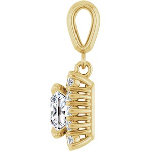 10K Yellow Gold 6x6 mm Square Pendant Mounting – image 5