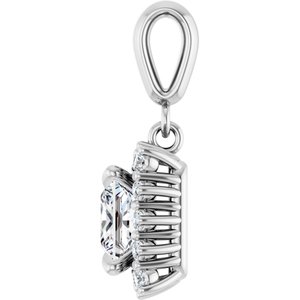 18K White Gold 6x6 mm Square Pendant Mounting – image 5