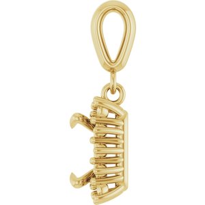 10K Yellow Gold 6x6 mm Square Pendant Mounting – image 6