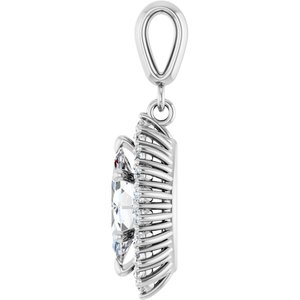 14K White Gold 10.5x5.5 mm Marquise Pendant Mounting – image 5