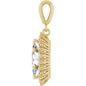 14K Yellow Gold 10.5x5.5 mm Marquise Pendant Mounting – image 5