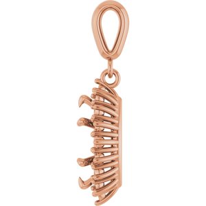 10K Rose Gold 10x5 mm Marquise Pendant Mounting – image 6