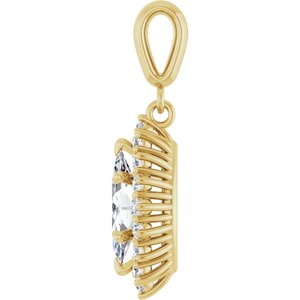 10K Yellow Gold 10x5 mm Marquise Pendant Mounting – image 5