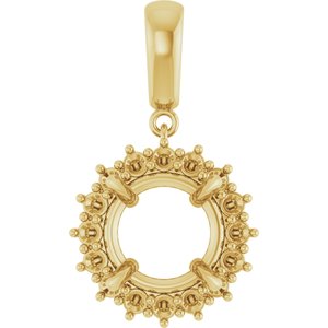 18K Yellow Gold 11 mm Round Pendant Mounting – image 2