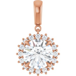 18K Rose Gold 11 mm Round Pendant Mounting