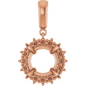18K Rose Gold 11 mm Round Pendant Mounting – image 2