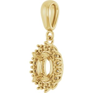 14K Yellow Gold 7x5 mm Oval Pendant Mounting – image 4