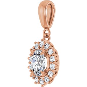 14K Rose Gold 7x5 mm Oval Pendant Mounting – image 3