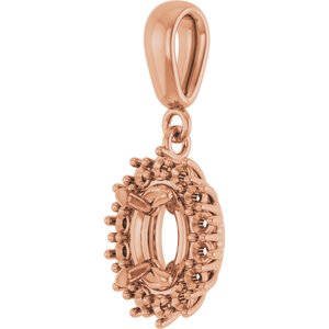 10K Rose Gold 7x5 mm Oval Pendant Mounting – image 4
