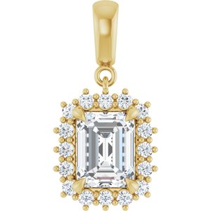 18K Yellow Gold 8.5x6.5 mm Emerald Pendant Mounting
