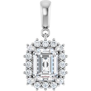 Platinum 8.5x6.5 mm Emerald Pendant Mounting