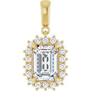 14K Yellow Gold 10x7 mm Emerald Pendant Mounting