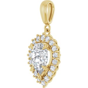 10K Yellow Gold 10x7 mm Pear Pendant Mounting – image 3