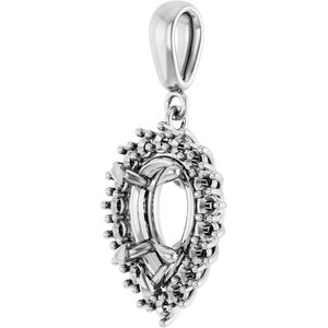 Sterling Silver 10x7 mm Pear Pendant Mounting – image 4