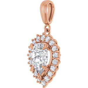 18K Rose Gold 10x7 mm Pear Pendant Mounting – image 3