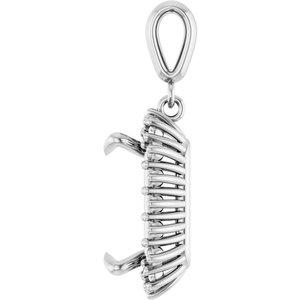 Continuum Sterling Silver 12x10 mm Emerald Pendant Mounting – image 6