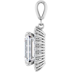 Platinum 12x10 mm Emerald Pendant Mounting – image 5