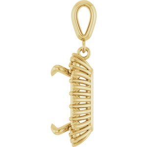 10K Yellow Gold 12x10 mm Emerald Pendant Mounting – image 6