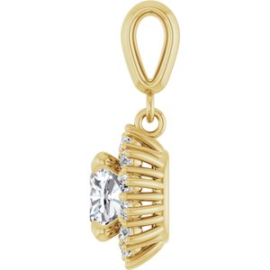 10K Yellow Gold 6.5x6.5 mm Cushion Pendant Mounting – image 5