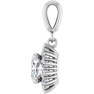 14Kx1 White Gold 6.5x6.5 mm Cushion Pendant Mounting – image 5