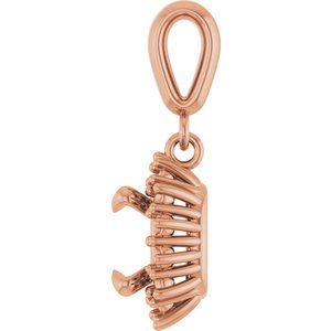 18K Rose Gold 6.5x6.5 mm Cushion Pendant Mounting – image 6