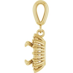 18K Yellow Gold 6.5x6.5 mm Cushion Pendant Mounting – image 6