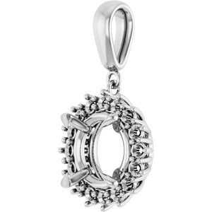 10K White Gold 11 mm Round Pendant Mounting – image 4