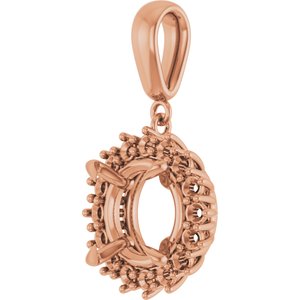 14K Rose Gold 11 mm Round Pendant Mounting – image 4