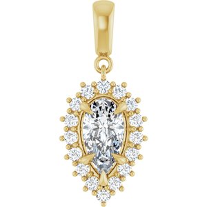 10K Yellow Gold 10.5x5.5 mm Pear Pendant Mounting