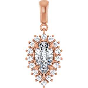 18K Rose Gold 10.5x5.5 mm Pear Pendant Mounting