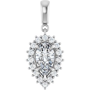 Platinum 10.5x5.5 mm Pear Pendant Mounting