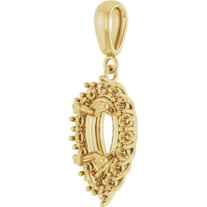 14K Yellow Gold 10.5x5.5 mm Pear Pendant Mounting – image 4