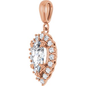 18K Rose Gold 10.5x5.5 mm Pear Pendant Mounting – image 3