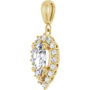 10K Yellow Gold 10.5x5.5 mm Pear Pendant Mounting – image 3