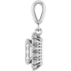 14Kx1 White Gold 7x5 mm Emerald Pendant Mounting – image 5