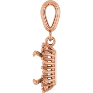 18K Rose Gold 7x5 mm Emerald Pendant Mounting – image 6