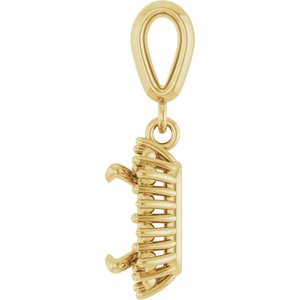 18K Yellow Gold 7x5 mm Emerald Pendant Mounting – image 6