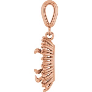 10K Rose Gold 8.5x5.5 mm Pear Pendant Mounting – image 6