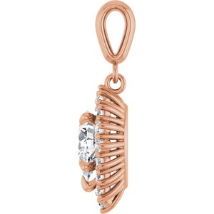 18K Rose Gold 8.5x5.5 mm Pear Pendant Mounting – image 5