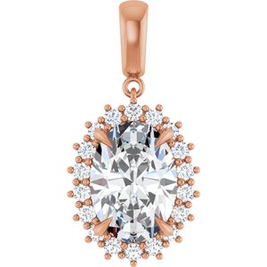 10K Rose Gold 14x10 mm Oval Pendant Mounting